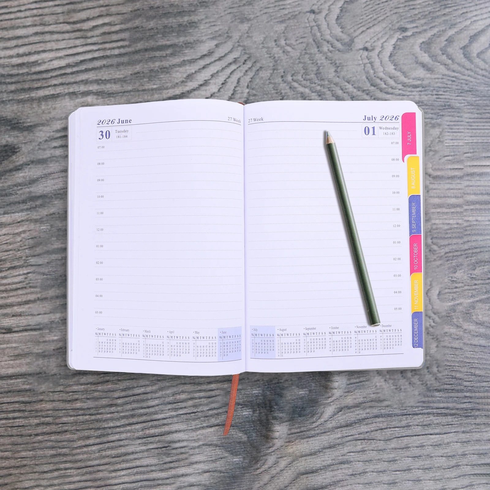 2026 A5 planificateur cahier quotidien hebdomadaire calendrier mensuel Agenda 12 mois couverture souple Pu Journal habitudes Tracker livre de rendez-vous