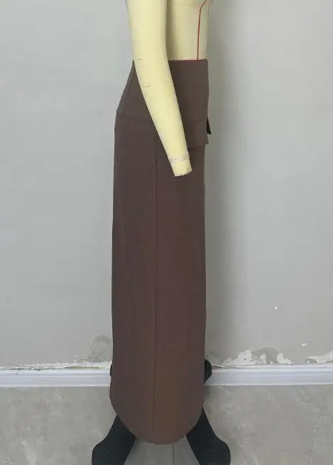 Women's Skirt 2025 Fashion Temperament High Waist Slimming High Slit Design Autumn and Winter New Long Covered Hip Bag Skirt