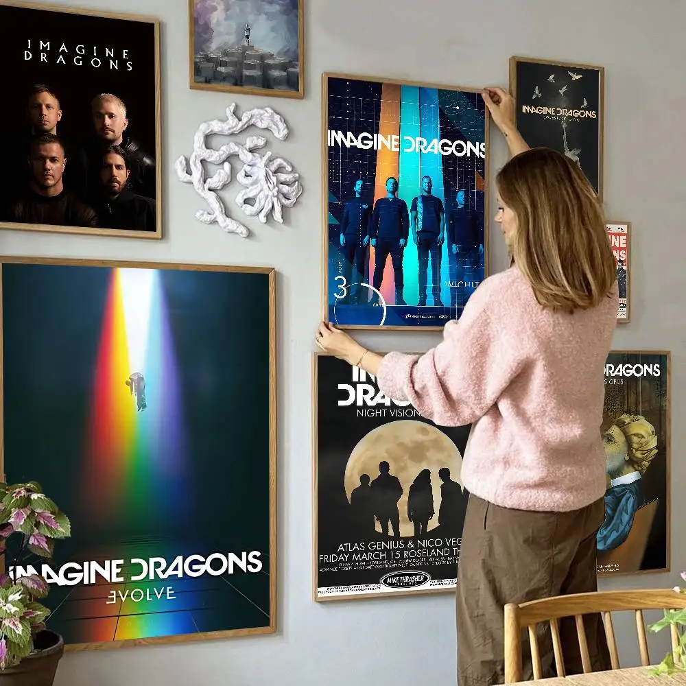 الموسيقى الساخنة تخيل التنانين ورقة بيضاء المشارك الرجعية كرافت ورقة ملصق DIY بها بنفسك غرفة بار مقهى خمر اللوحة الزخرفية #1