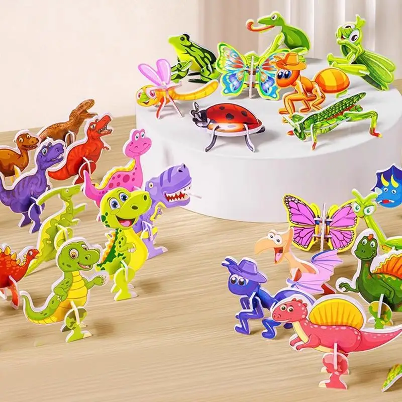 Puzzles For Kids 3D Paper Puzzle Toy 100 PCS 3D Puzzle Toy Fine Motor Skill Stem Toys Travel Game Art Crafts For Kids