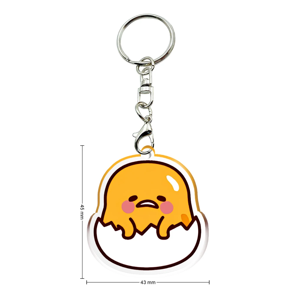 

Gudetama Sanrio Cartoon Transparent Keychain Acrylic Key Chain Photo Trinket Printing Design Game Keychains Bag Pendants