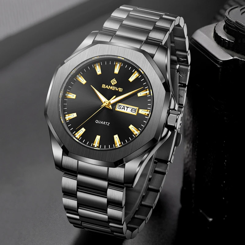 

BANGWEI Men's Sport Military Calendar Quartz Wristwatch Casual Business Luminous Waterproof Watches For Men Relogio Masculino