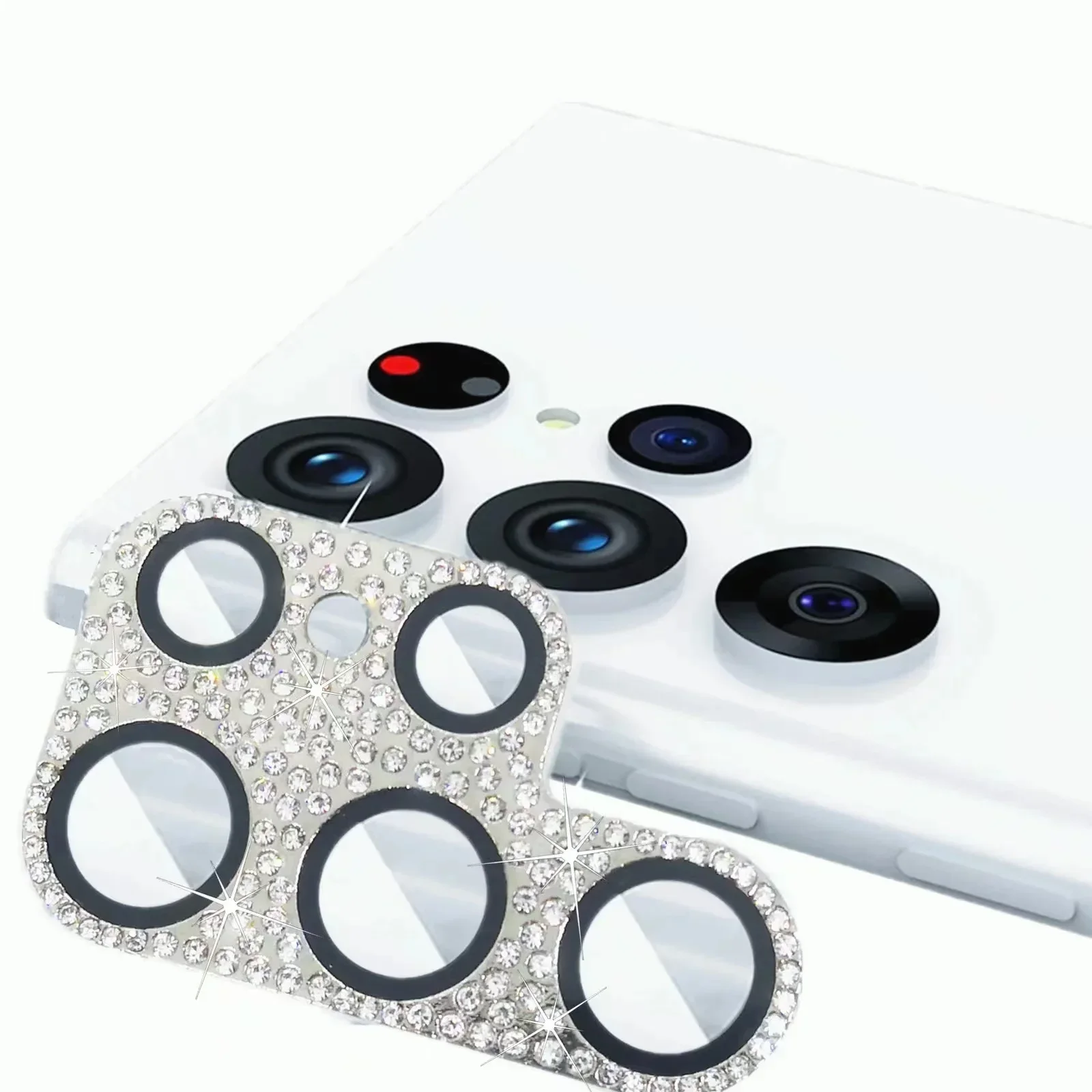 1PCS Shiny Bling Diamond Camera Len Protector For Samsung S24 Ultra Rhinestone Glitter Metal Screen Protect Film For Galaxy S24U