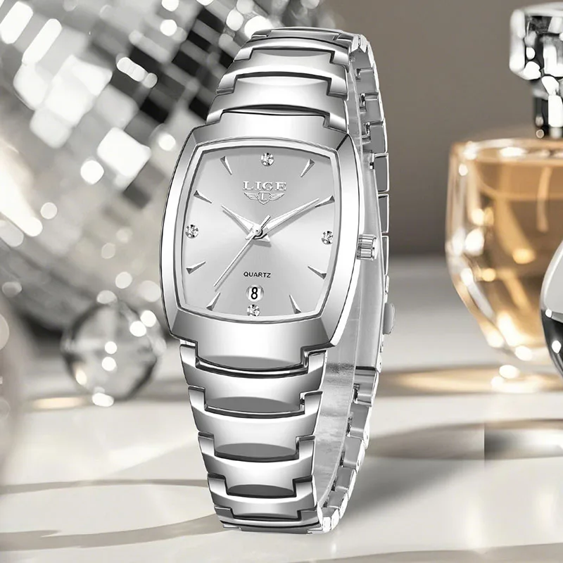 LIGE креативные стальные женские кварцевые часы для спорта на открытом воздухе, водонепроницаемые часы для женщин, модный бренд, роскошный браслет, женские часы