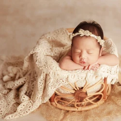 dentelle couverture bebe photographie nouveau-né long couverture bébé shooting nouveau né contexte photo nouveau né newborn photography props couche de Pose de nouveau-né shooting photo