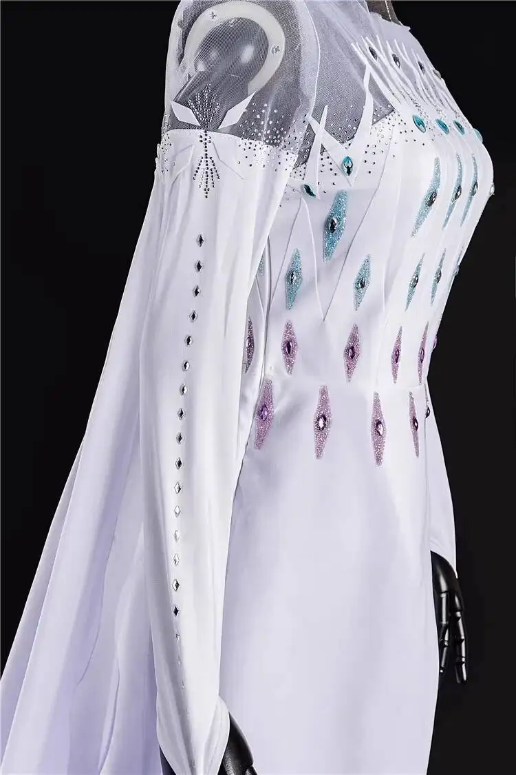 New Princess Ice Dress White Bring Cosplay Costume For Game Party Custom Made Halloween Christmas Set