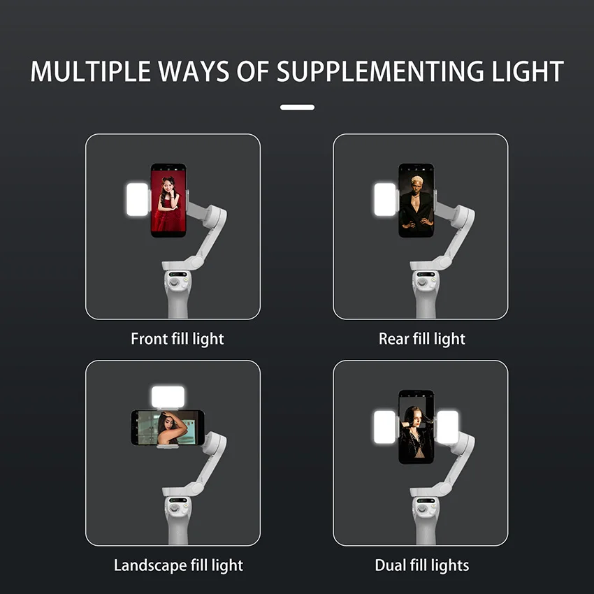 Para DJI Osmo Mobile 7/6/5 cardán para teléfono móvil luz de relleno magnética teléfono móvil en vivo belleza fotografía luces Accesorios