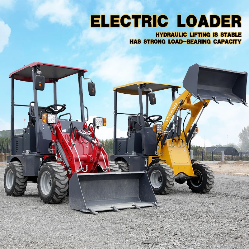 High Horsepower Agricultural Loader Customized New Energy 500 KG Multifunctional Home Use 4WD Electric Loader Factory Production