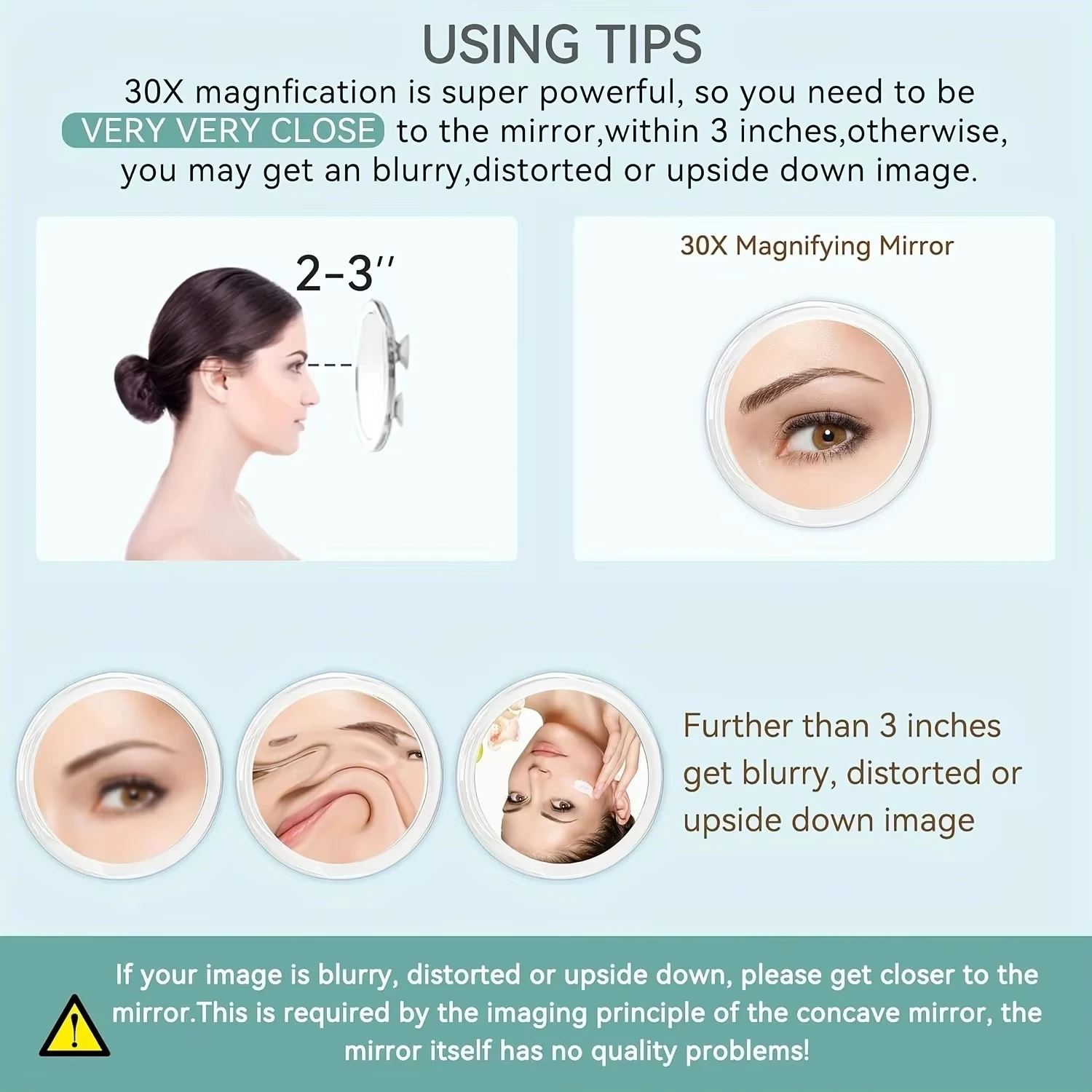 10x/20x/30x مرآة التكبير مع شفط كأس الرؤوس السوداء مكبرة المدمجة إزالة حب الشباب المسام أداة مرآة لوضع مساحيق التجميل الحمام #4