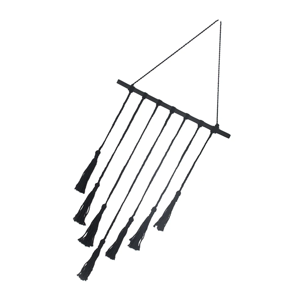 ديكور مكرامية معلق على الحائط مع مشبك عرض يدوي للصور، شماعة خشبية #5