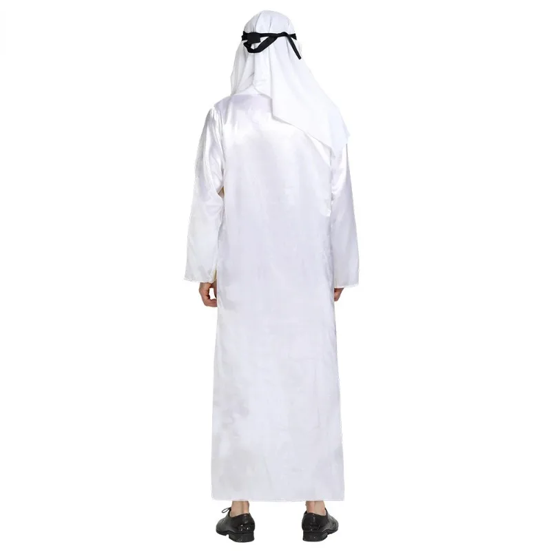 Carnival Cos Arabian Sheikh Prince Masquerade Male Pure White Middle East Dubai Clothes