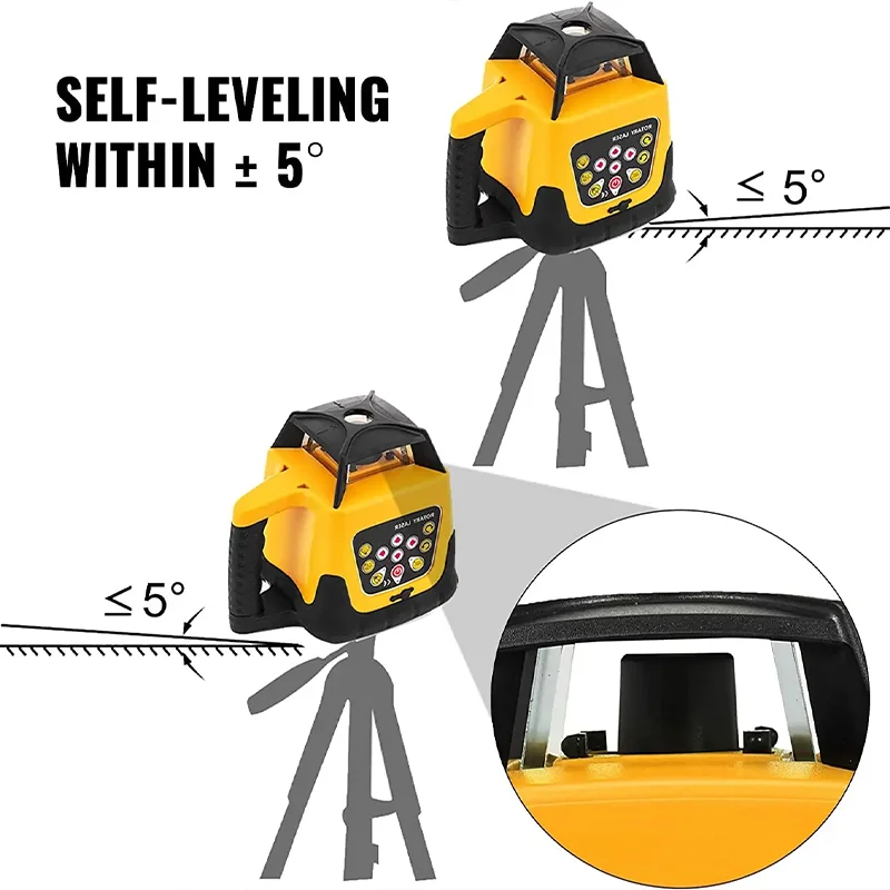 Ztem Fully Automatic Laser Level 360 Laser construction level 500m Automatic Rotary Rotating Line Laser Level Self-Leveling Tool