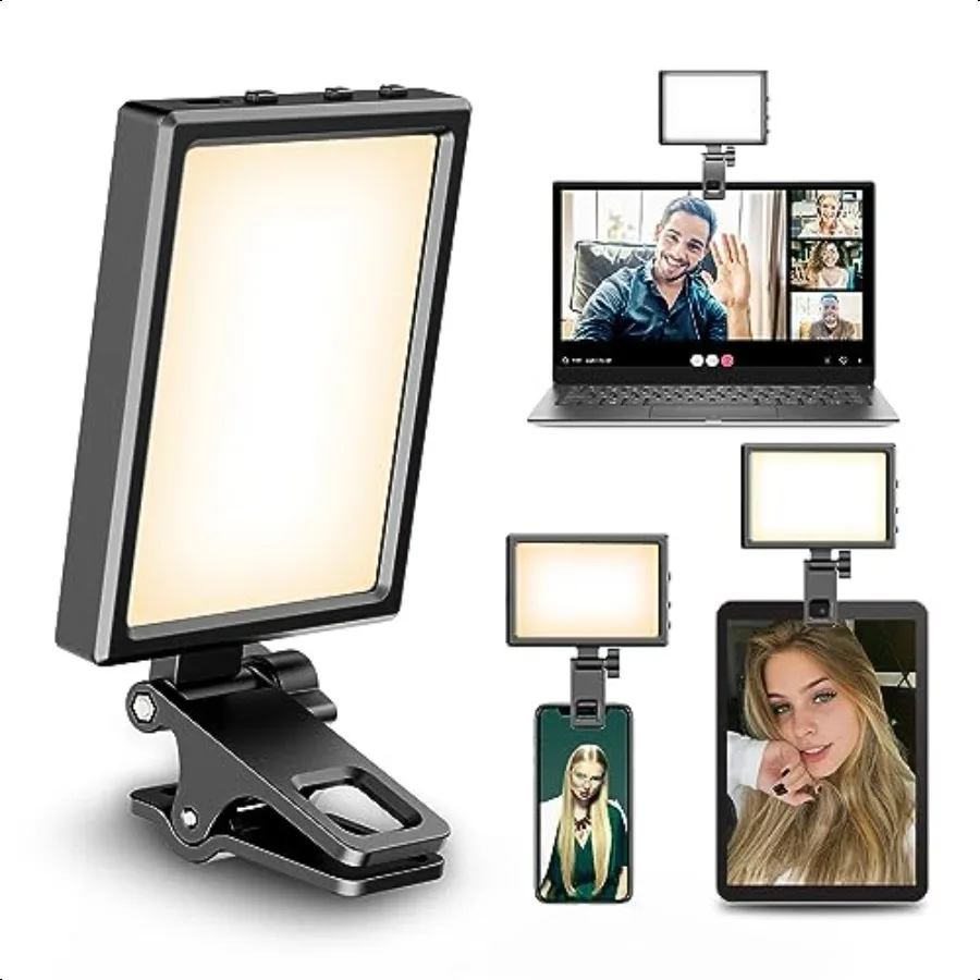 

Selfie Light with Clip and Adapter for Phone and CameraIdeal for TikTok Selfie Video ConferenceCompatible with iPhone Android i