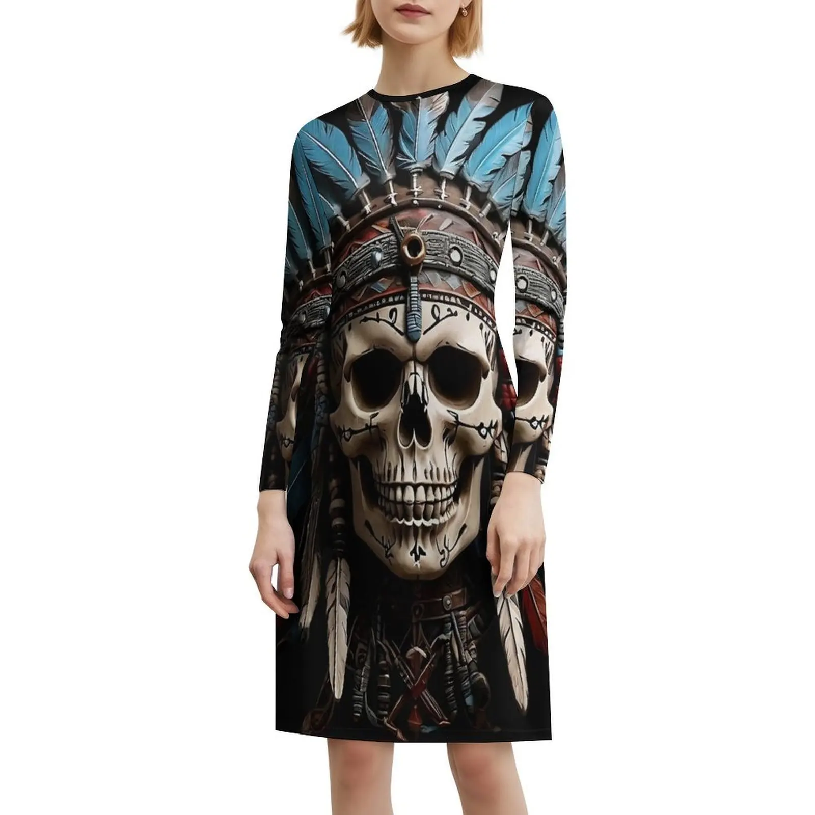 فستان عطلة مثير على شكل جمجمة هندية أسترالية لطيفة للنساء على الشاطئ وحفلات أعياد الميلاد فستان قصير جمجمة كرنفال مكسيكي جمجمة السكر #6