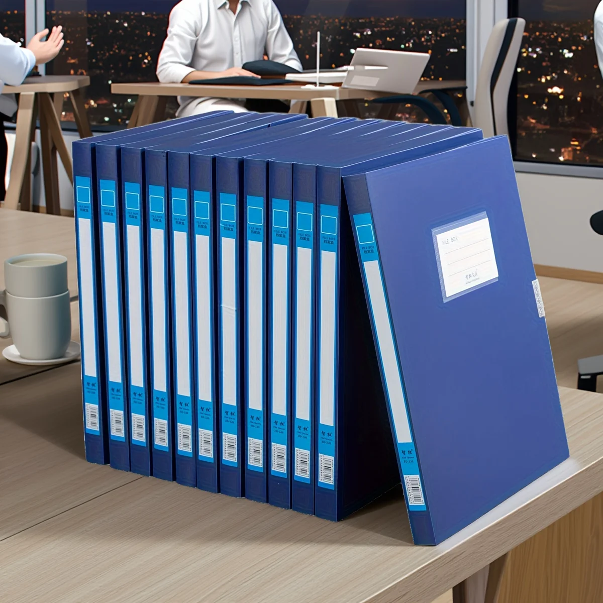 12 قطعة/A4 صندوق ملفات بلاستيكي سميك، حقيبة ملفات معلومات الفاتورة، صندوق تخزين قرطاسية المستندات، اللوازم المكتبية