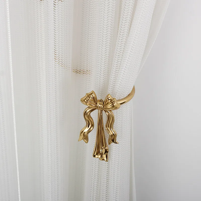 Nordic retro American light luxury brass curtain hook foyer living room creative decoration wall hook wall hook punching