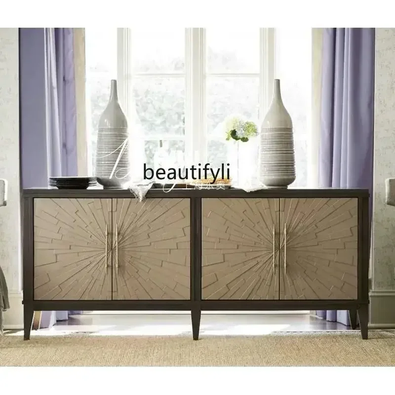 

xz1X1Американский ретро-телевизор из цельного дерева, обеденный боковой шкаф у настенного шкафчика, французский светлый роскошный декоративный шкаф