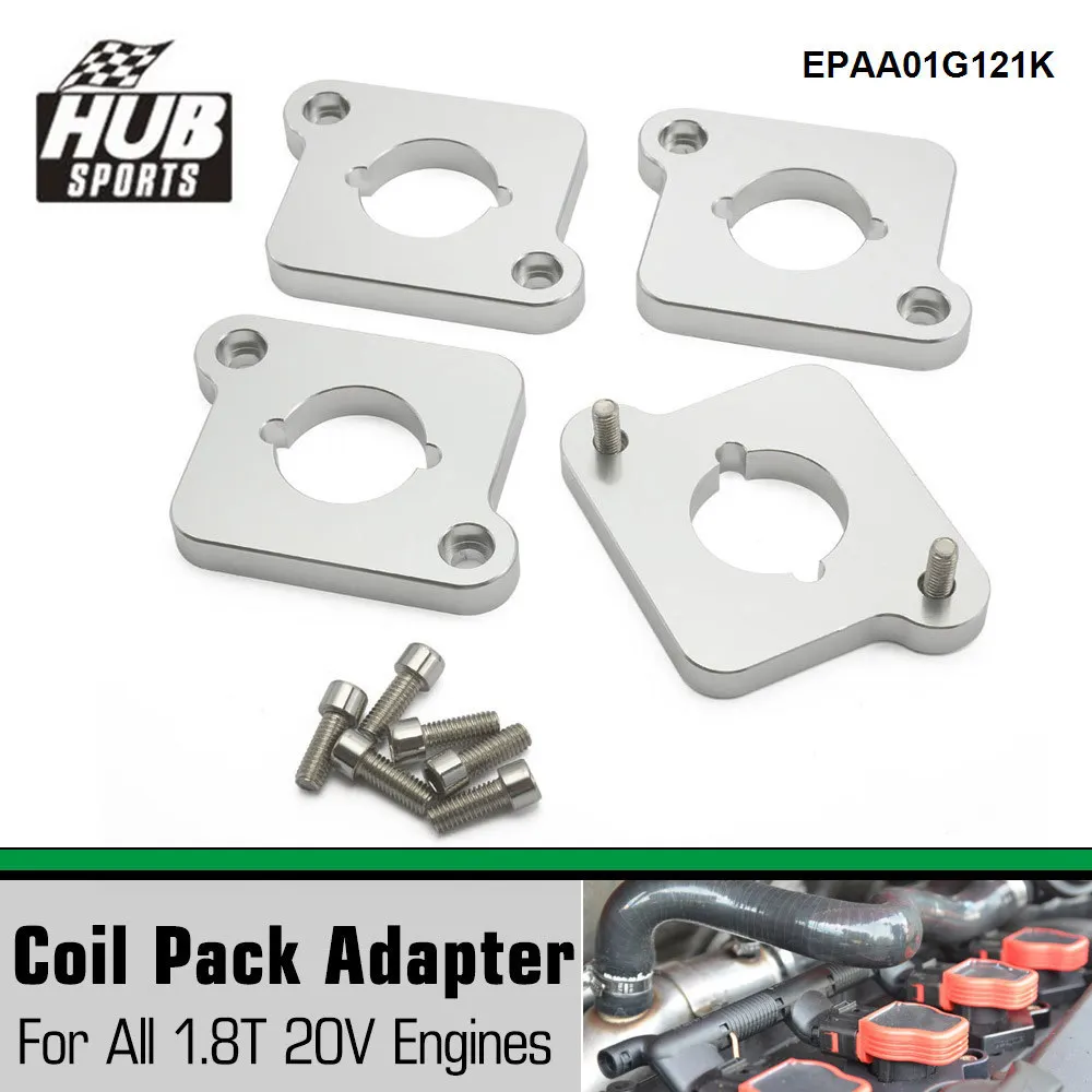 HUB sports - EPMAN Billet Aluminum Coil Pack Adapter Spacer Set For VW Audi Golf 1.8T Engines With FSI/TSI Coilpacks EPAA01G121K