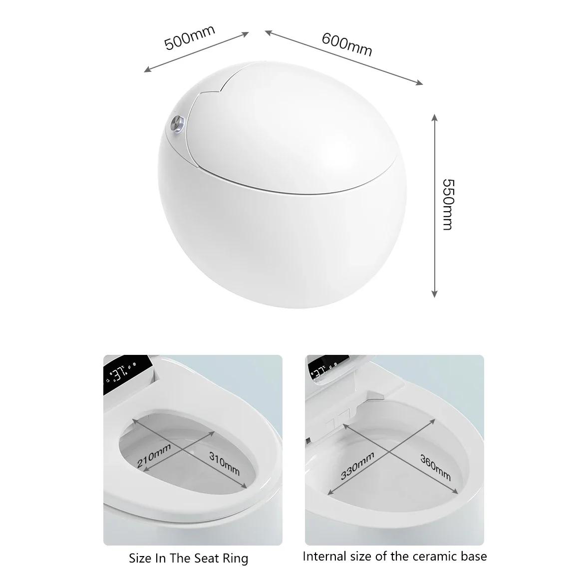 

-Fashion Toilet & accessories Color Automatic Egg WC Commode Intelligent Toilet Bowl Ceramic Bathroom Smart Toilet