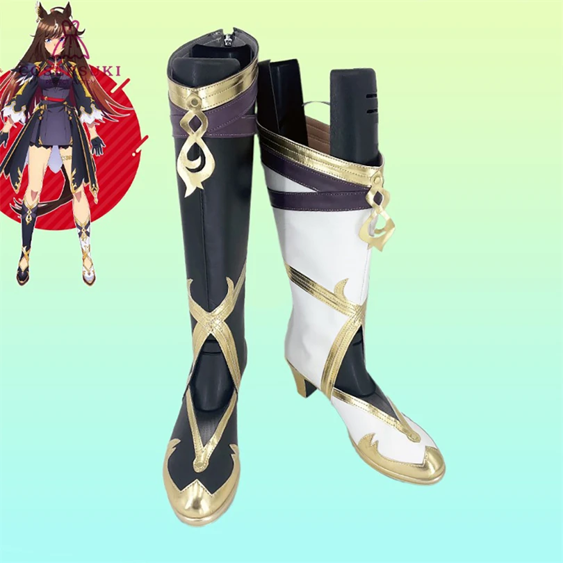 

Uma Musume Pretty Derby Duramente Red in Black Обувь для косплея Сапоги на заказ Обувь для Хэллоуина и Рождества