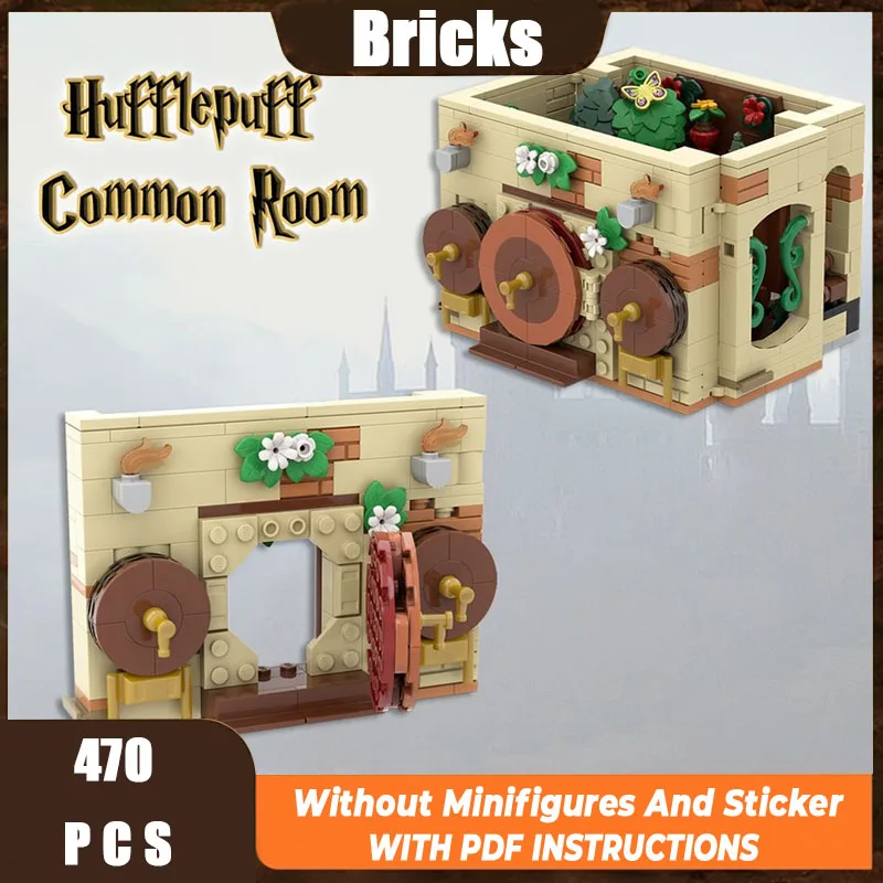 หอพักสํานักงาน Modular Castle - House Kitchen Library Model Building Blocks MOC Room of Requirement Architecture Collection Toys