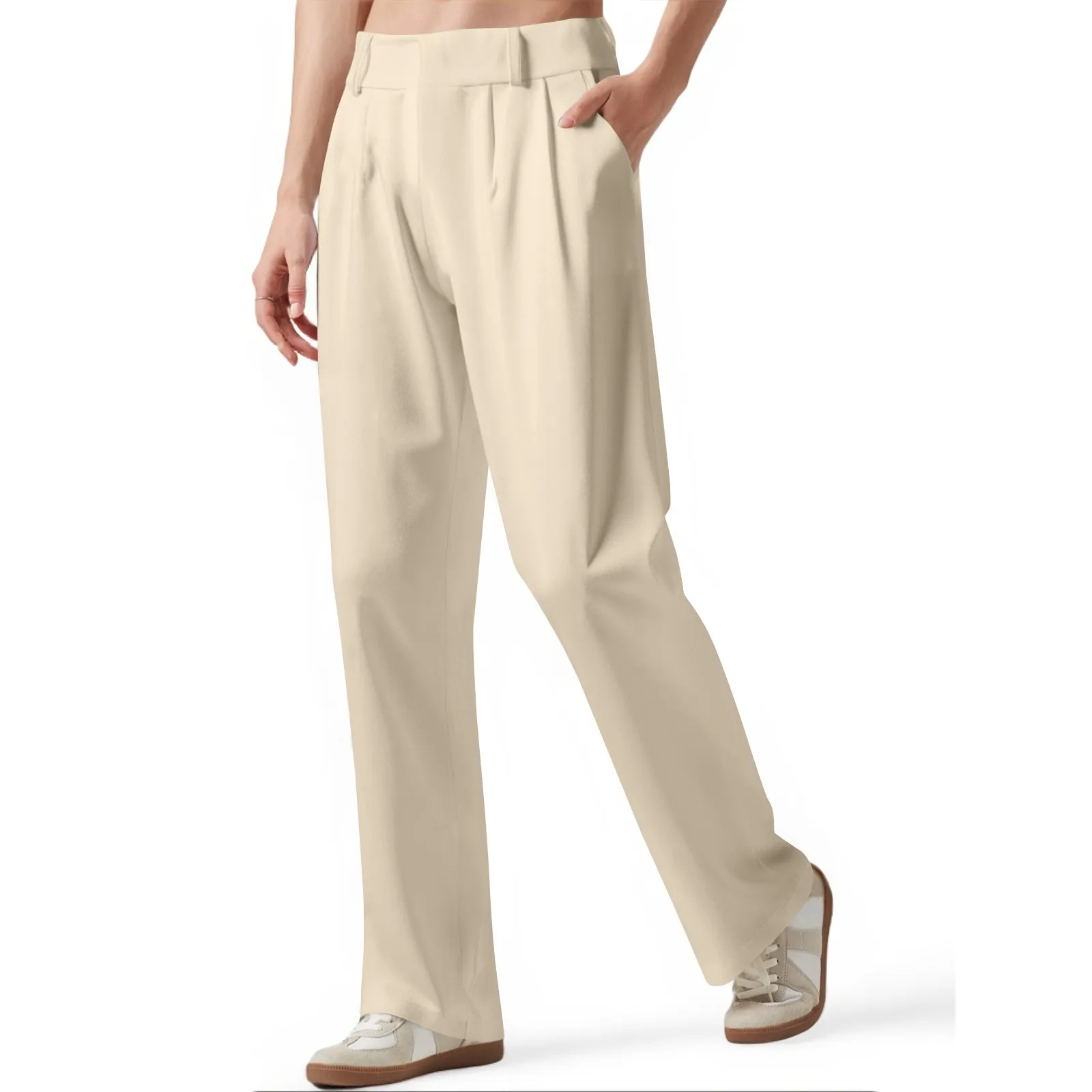 

Women'S Clothing Trend 2025 High Waist Casual Wide Leg Palazzo Pants Business Work Trousers Long Straight Suit Pants Flowy