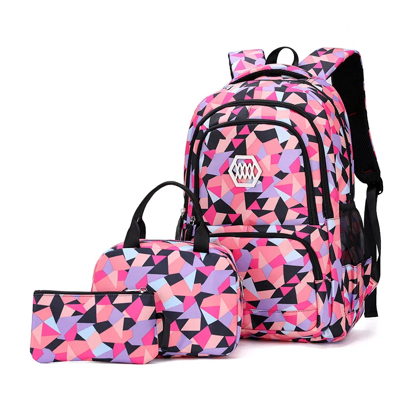 

Geometry School Bags for Teenagers Girls Schoolbag Large Capacity Printing School Backpack 3pces/Set Rucksack Kids Cute Bookbags