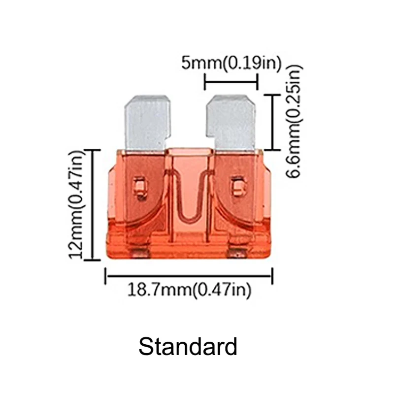 1000PCS Standard Blade Fuse 1A 2A 3A 4A 5A 7.5A 10A 15A 20A 25A 30A 35A 40A 45A 50A Amp Clip Fuses