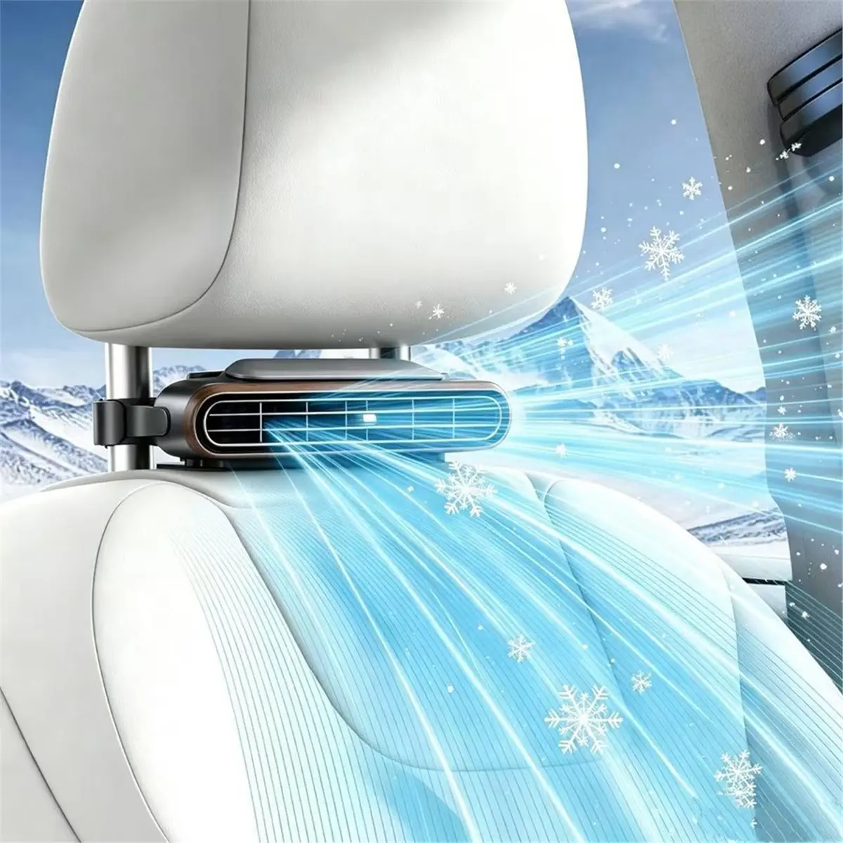 Car Seat Fan for Driver & Backseat 2026 Upgraded USB Headrest Fan with Aromatherapy, 3 Speeds Cooling Fan