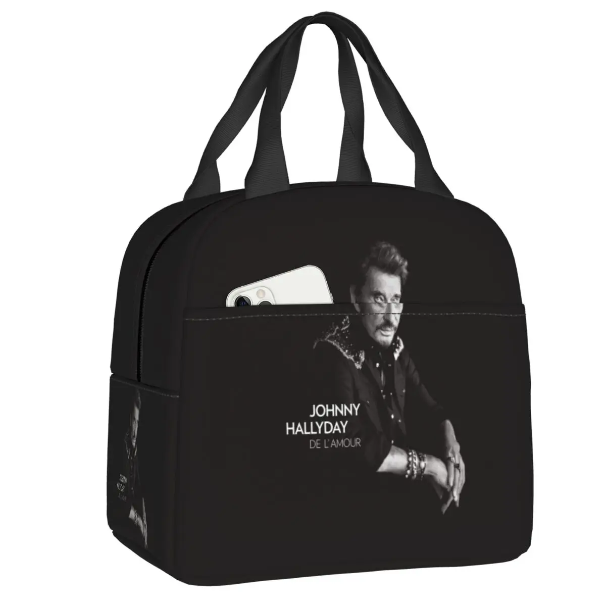 

Термосумка для обедов Custom Johnny Hallyday для женщин, герметичная, с изображением французского музыканта, термосумка-холодильник для детей и школьников