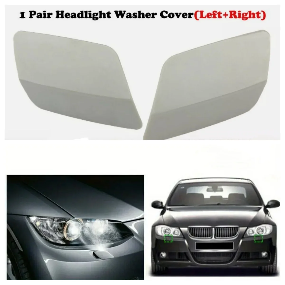 

Left Right Car Headlight Headlamp Washer Cover Jet Spray Nozzle Cap For BMW E92 E93 2010-2013 61677253393 61677253394