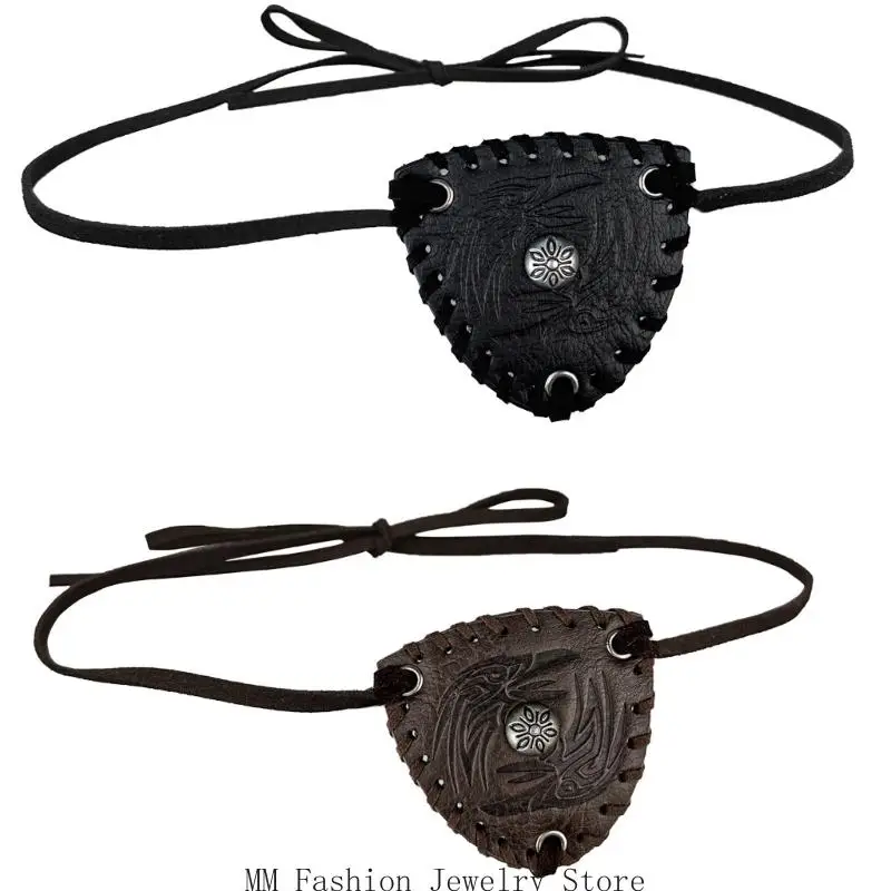 

Medieval Embossed Eye Patches Vintage Leather Eye Mask LARP Cosplay Accessories Pirate Eye Covers for Men Halloween