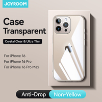 Joyroom Clear Transparent Case For iPhone 16 Pro Max Non-yellow Case for iPhone 16 15 with Full Len Cover Screen Protection