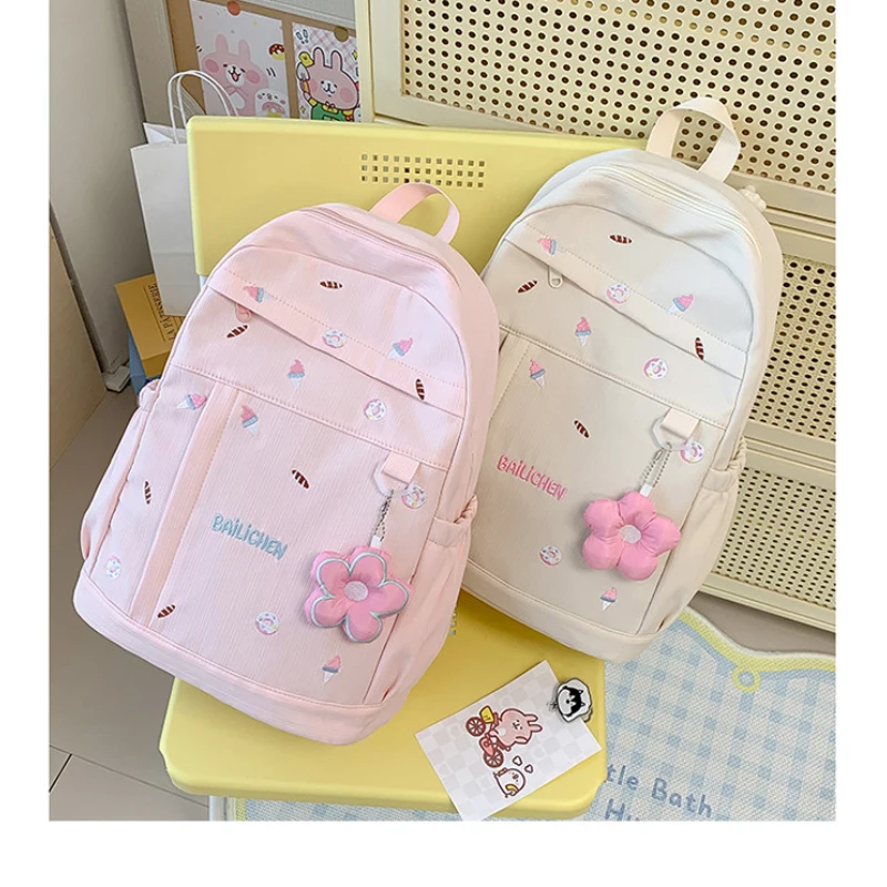 New Embroidered Lightweight Laptop Backpack 13.3/14/15 Inch Casual Commute Daily Backpack for College Students