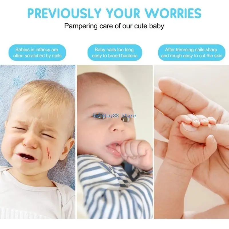 y4ud electric baby nails shrimmer with 6 reglicing regring heads اطفاع متعدد الوظائف.