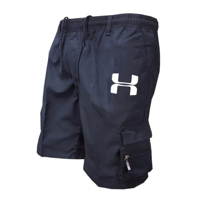 

Летние брюки для фитнеса и походов - стильные, высококачественные мужские свободные шорты с несколькими карманами и эластичным поясом для повседневного спорта.