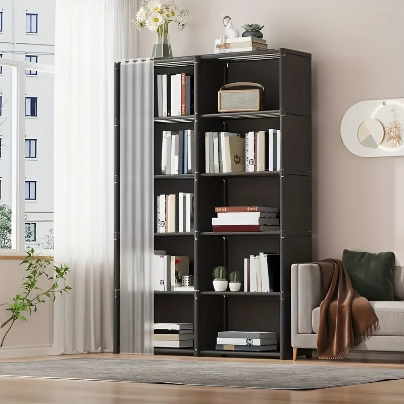 6 Layer Single and Double Row Multifunctional，Easy to Install，Simple Wardrobe，Bookshelf，Dustproof Sundries Storage，Plant Rack，