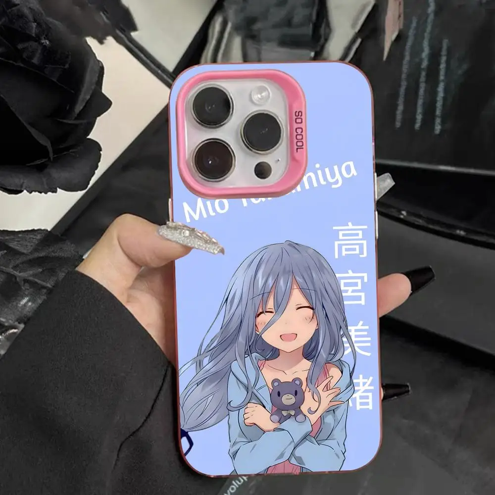 

Чехол для телефона Date a Live Mio Takamiya для iPhone 17, 16, 15, 14, 13, 12, 11 X XR XS 8 7 Pro Max Plus, полупрозрачный розовый чехол, роскошный