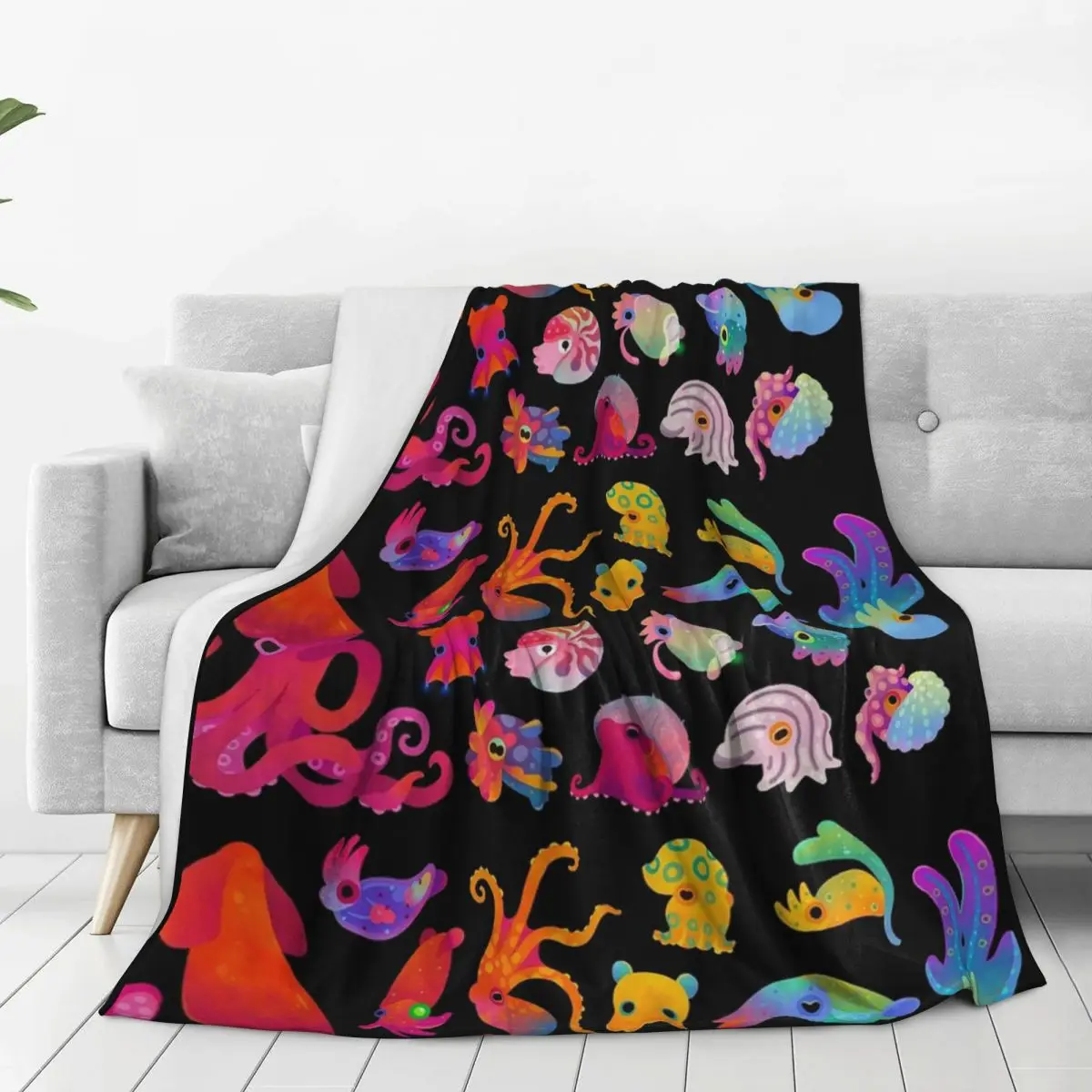 Cephalopod Blanket Fleece Super Soft Throw Blankets Sofa Throw Blanket For Couch Bedding Outdoor Throws Bedspread Quilt