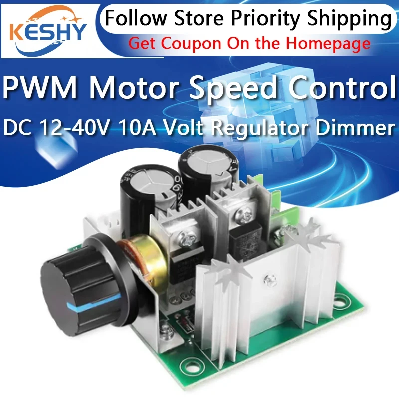 DC 12-40 V 12 V-40 V 10A PWM Motor Snelheidsschakelaar Controller Volt Regulator Dimmer