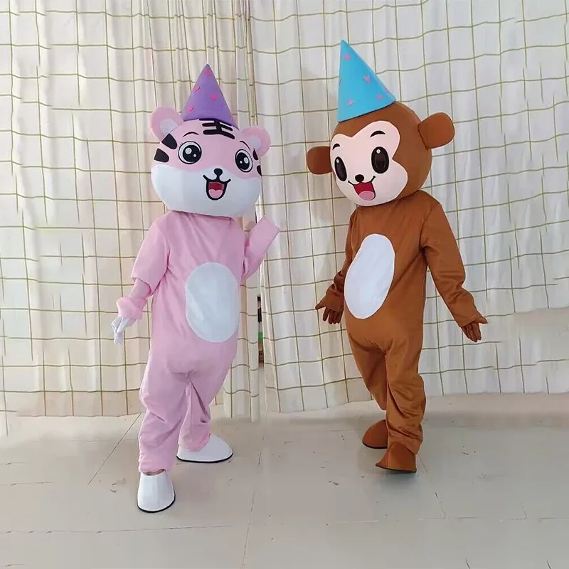 Natal animal cosplay trajes da mascote girafa macaco elefante panda hipopótamo leão tigre festival mascote desempenho terno