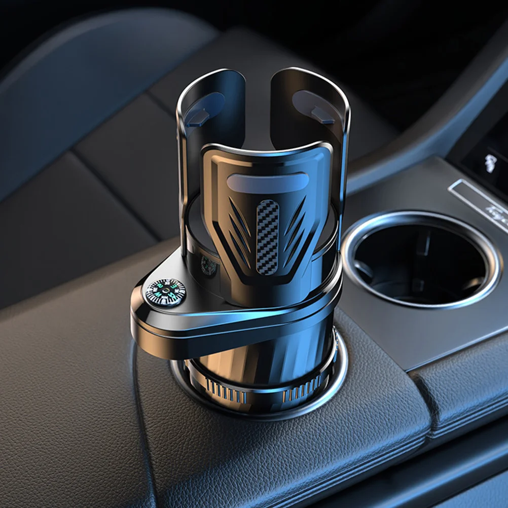 

2 in 1 Cup Holder Expander ABS Material Car Accessories Stable Base 360 Rotating Design Easy Install Beverage Storage
