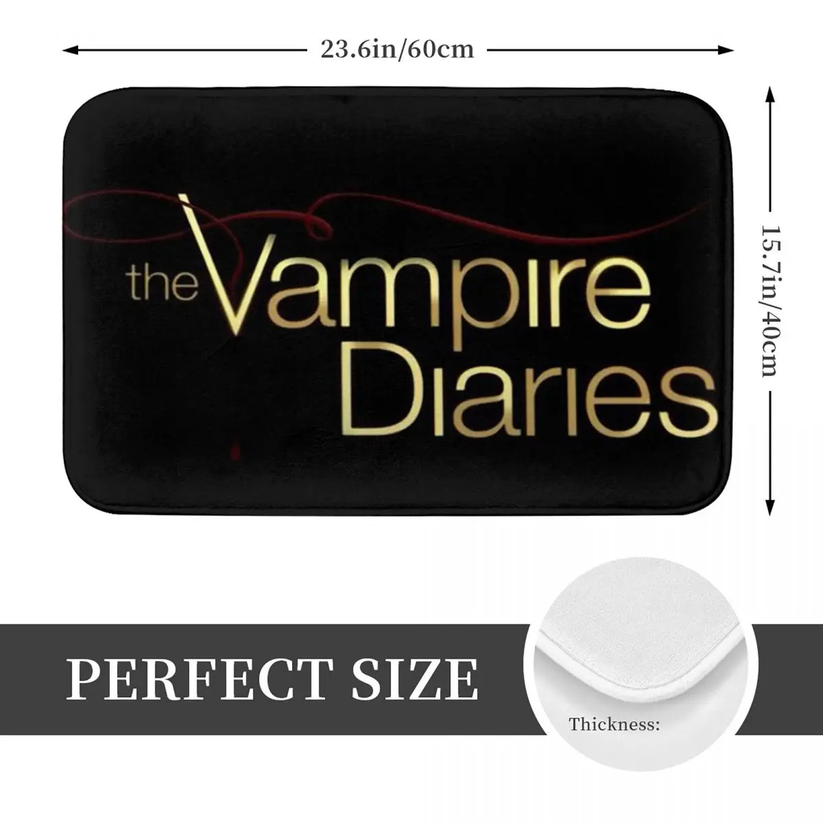 The Vampire Diaries Damon Salvatore Non-slip Doormat Floor Mat Durable Carpet Rug for Kitchen Entrance Home Living room Footpad