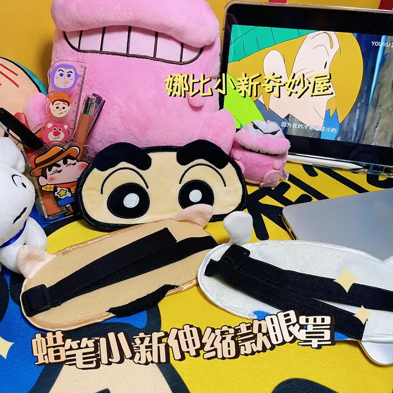 Anime Crayon Shin chan Eye Mask Nap Light Blocking Breathable Relieve Non Pressing Eyes Male and Female Cute and Funny Eye Mask