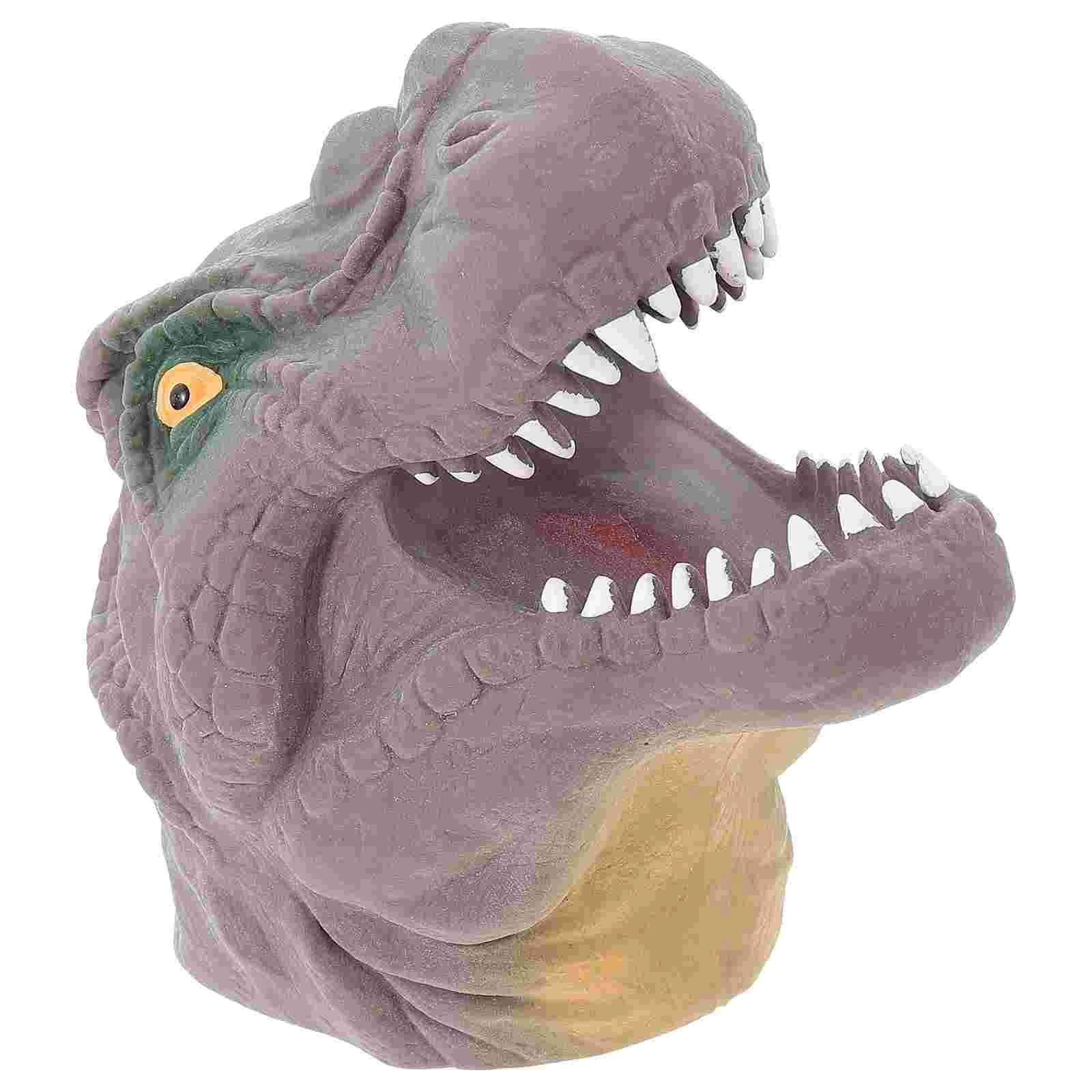 

2 Pcs Dinosaur Finger Plaything Hand Puppet Halloween Parent-child Head Toys Children's