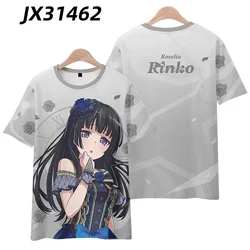 2024 Anime Cosplay street clothing BanG Dream Roselia men's and women's 3D printed T-shirt Yukina Minato Sayo Hikawa loose top