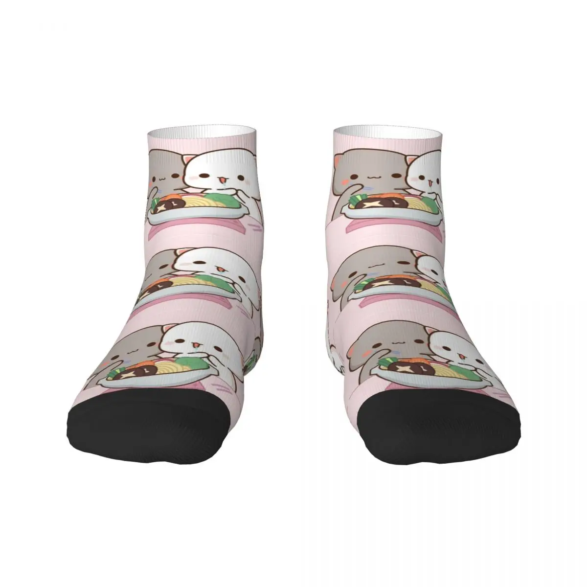 Novelty Men's Peach And Goma Eating Salad Dress Socks Unisex Comfortable Warm 3D Printed Crew Socks