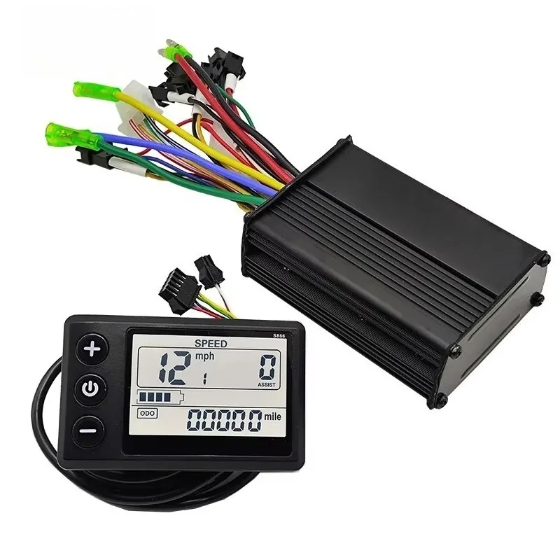 

Electric Bicycle Scooter Repair 36V 48V 500W 25A Brushless Motor Drive FOC Sine Wave Controller S866 LCD Display Group