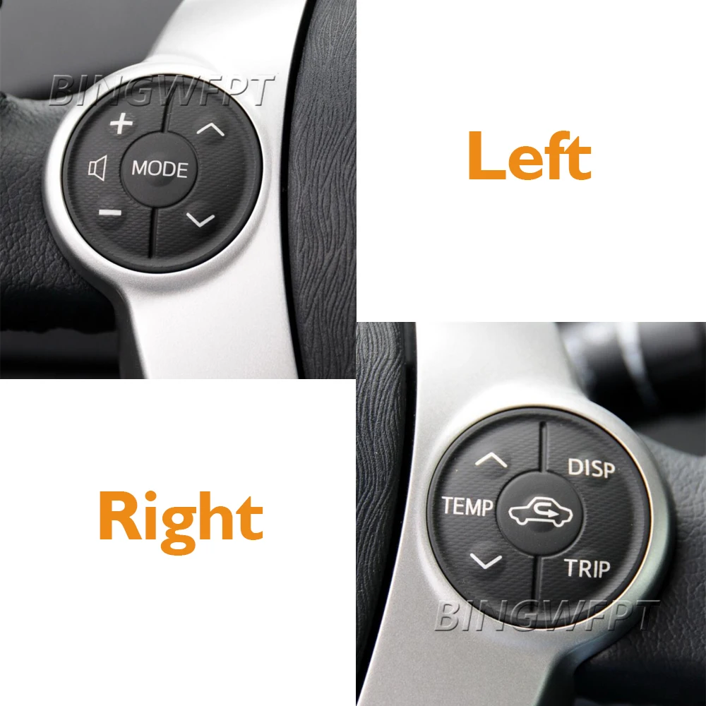 BINGWFPT 2PCS Steering Wheel Switch Control Panel Rubber For prius plus 2012 - 2015 Prius C 2011-2015 Aqua 2012-2014 Button