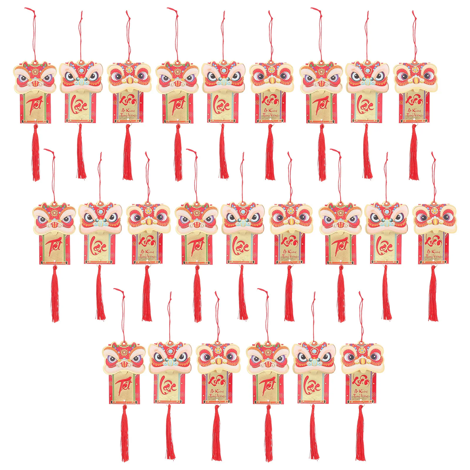 

24Pcs Spring Hanging Decoration Vietnamese Text Motifs Ideal for Large Scale Events and Shops Vietnamese New Year Decoration